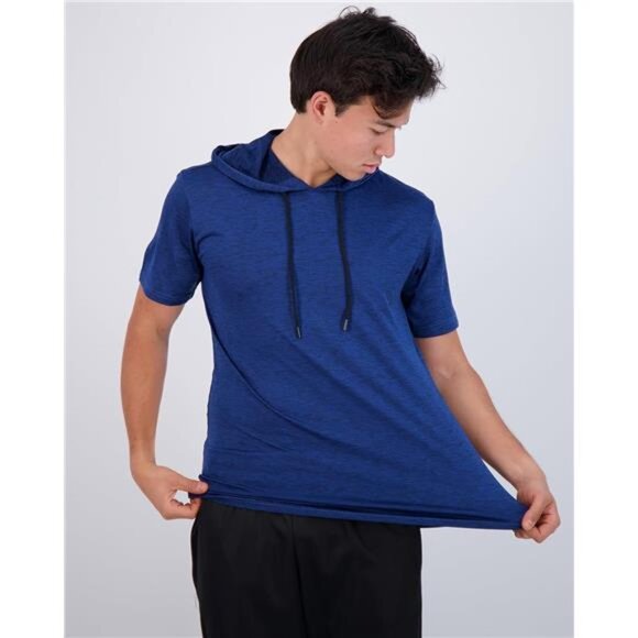 Real Essentials 3 Pack: Men's Dry Fit Short Sleeve Active Athletic Hoodie - Picture 5 of 7